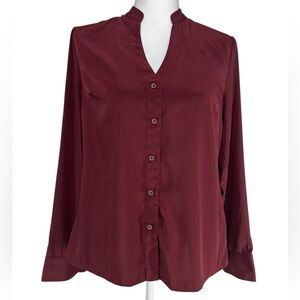 EXPRESS / Wine Burgundy Button Down Top Blouse / Small